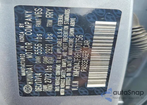 2015 Hyundai Genesis 5.0L z USA, uszkodzony, nr VIN KMHGN4JF8FU070756